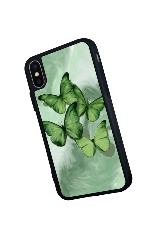 iPhone X/ XS Uyumlu Kelebek Tasarımlı Glossy Premium Kılıf