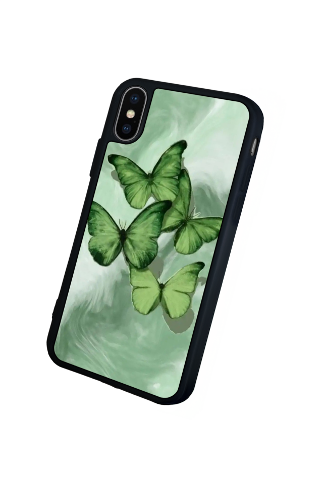 iPhone X/ XS Uyumlu Kelebek Tasarımlı Glossy Premium Kılıf