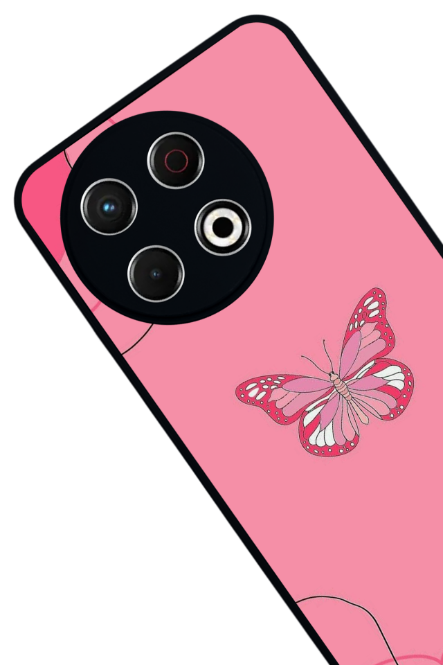 Tecno Spark 30 Pro Uyumlu Kelebek Tasarımlı Glossy Premium Kılıf