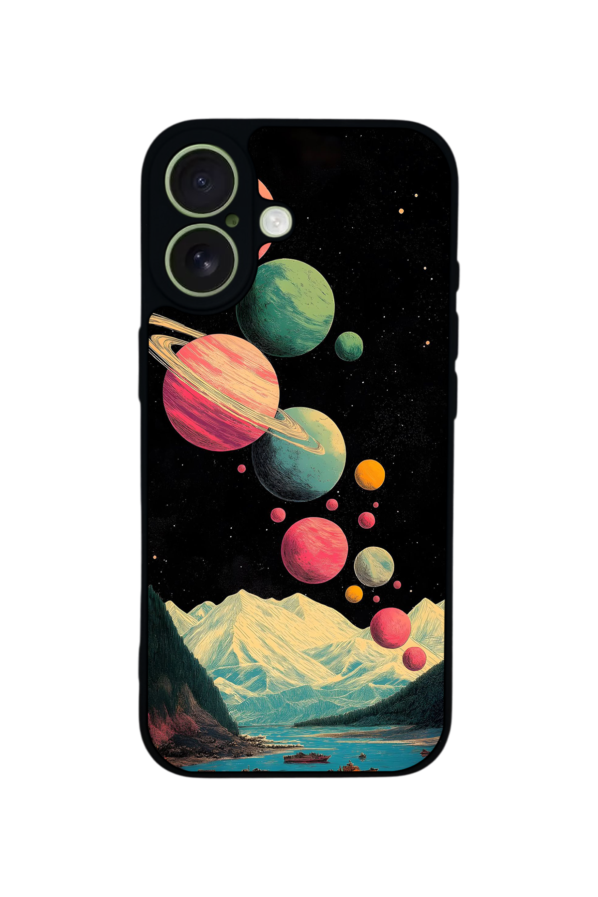 iPhone 17 Uyumlu Uzay Tasarımlı Glossy Premium Kılıf