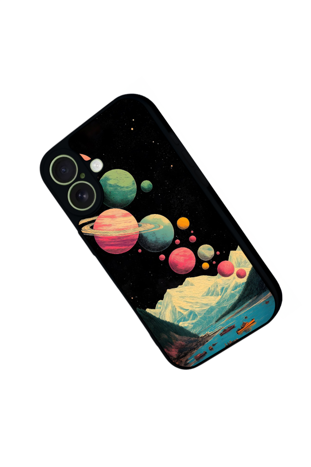 iPhone 17 Uyumlu Uzay Tasarımlı Glossy Premium Kılıf
