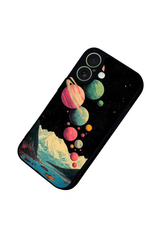 iPhone 17 Uyumlu Uzay Tasarımlı Glossy Premium Kılıf