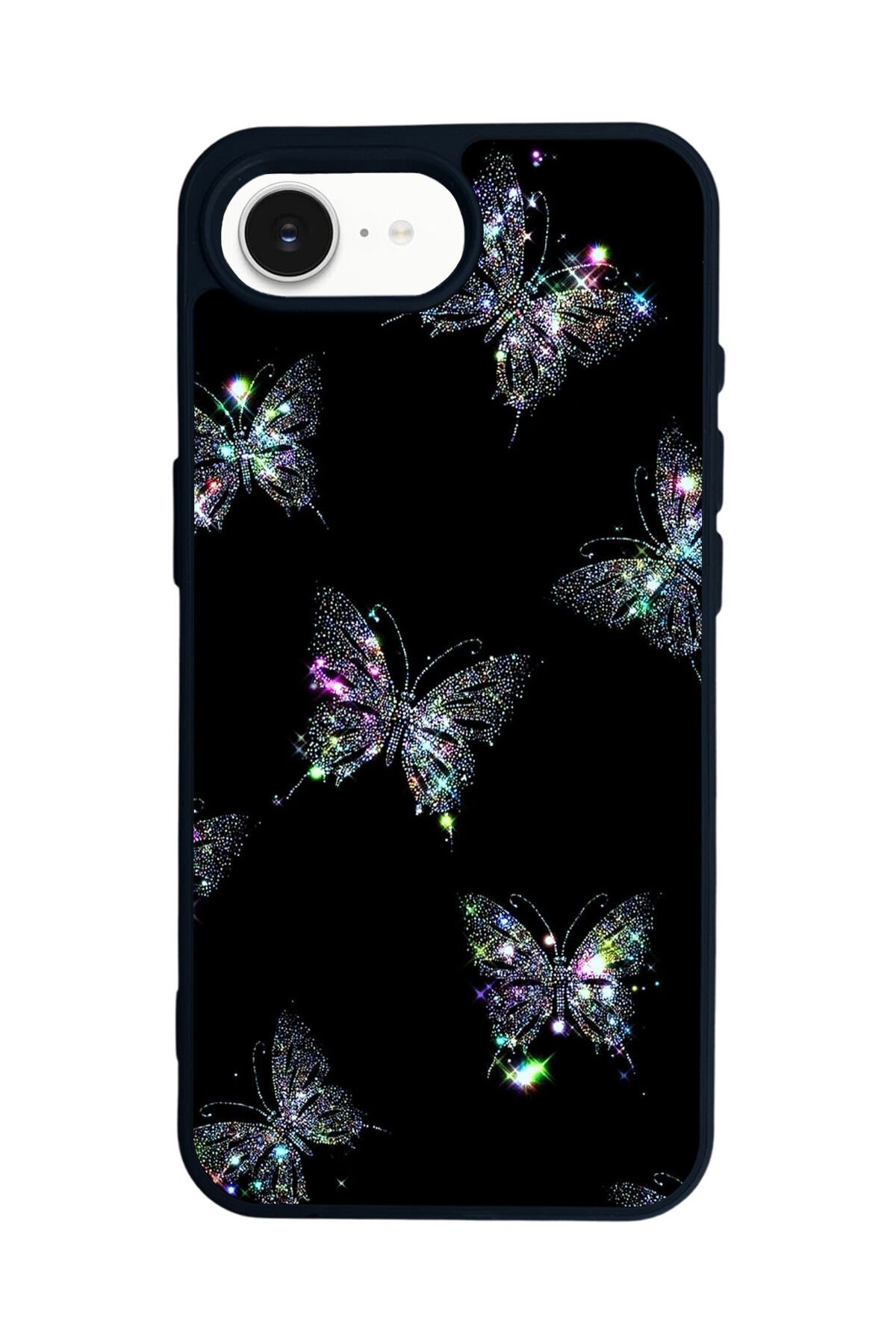 iPhone 16E Uyumlu Kelebek Tasarımlı Glossy Premium Kılıf
