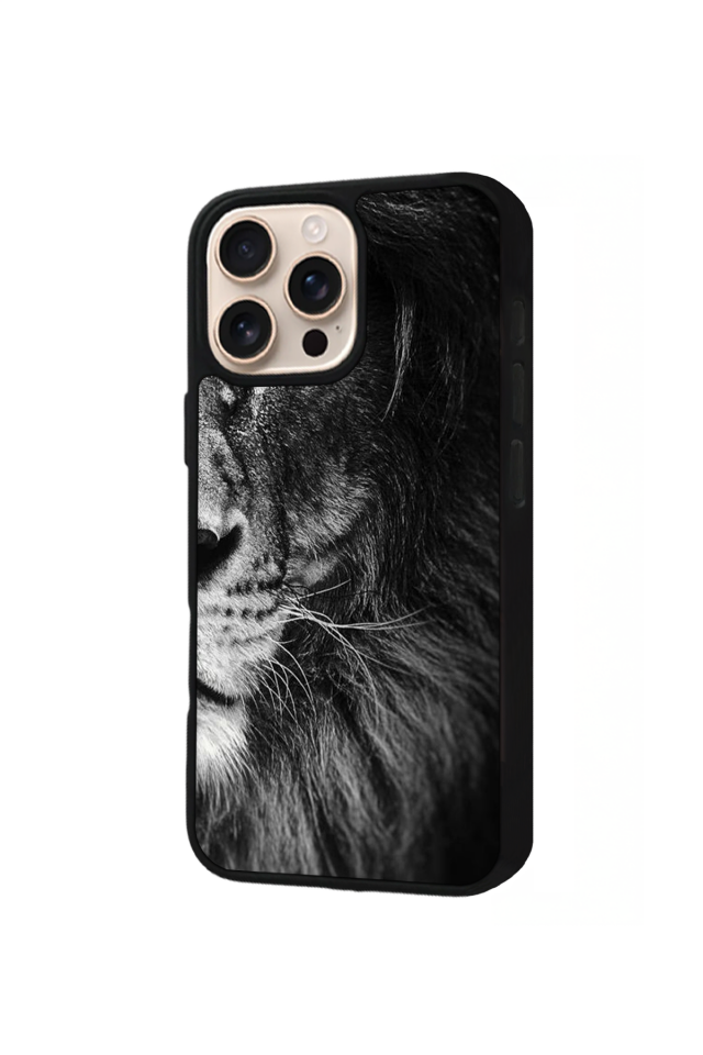 iPhone 15 Pro Uyumlu Aslan Tasarımlı Glossy Premium Kılıf