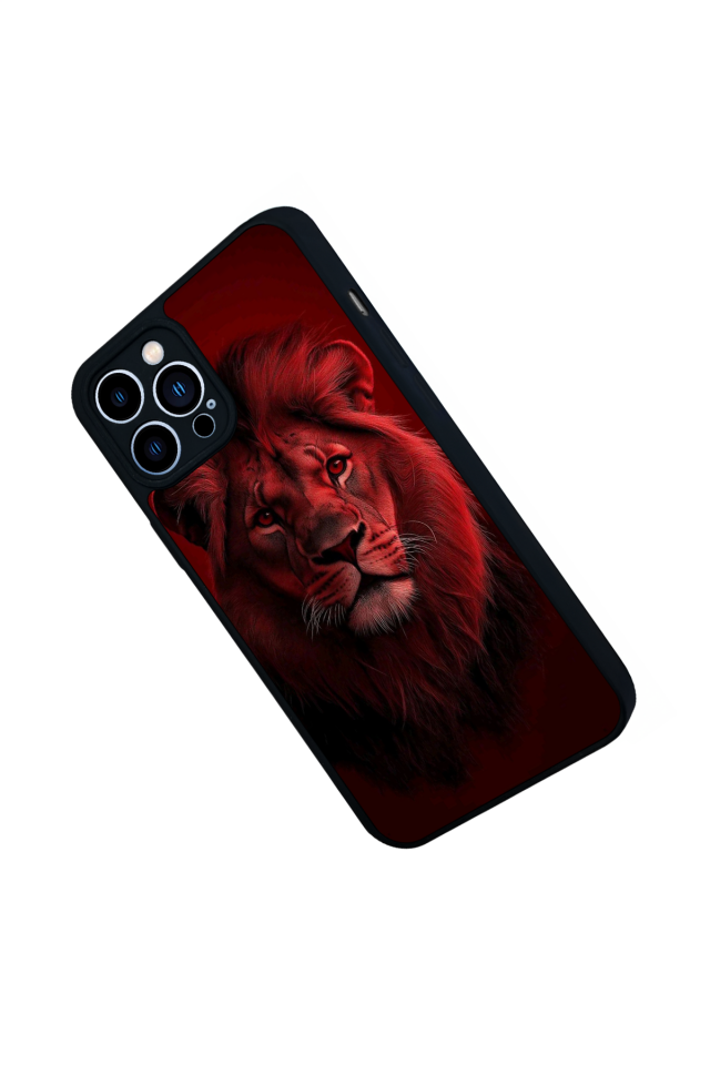 iPhone 12 Pro Max Uyumlu Aslan Tasarımlı Glossy Premium Kılıf