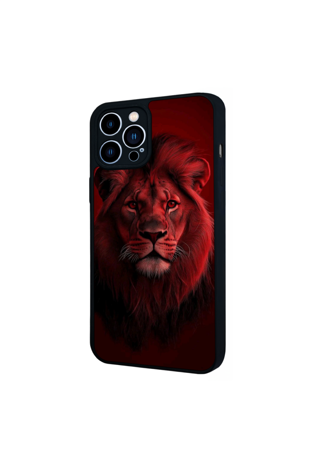 iPhone 12 Pro Max Uyumlu Aslan Tasarımlı Glossy Premium Kılıf