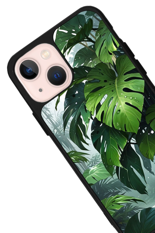 iPhone 15 Plus Uyumlu Botanik Tasarımlı Glossy Premium Kılıf