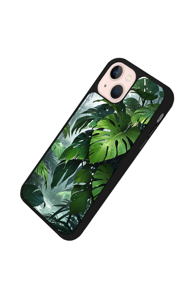 iPhone 15 Plus Uyumlu Botanik Tasarımlı Glossy Premium Kılıf