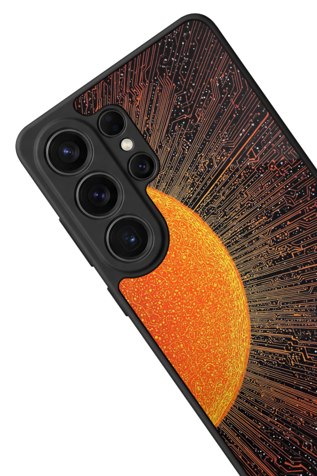 Samsung Galaxy S26 Ultra Uyumlu Güneş Tasarımlı Glossy Premium Kılıf