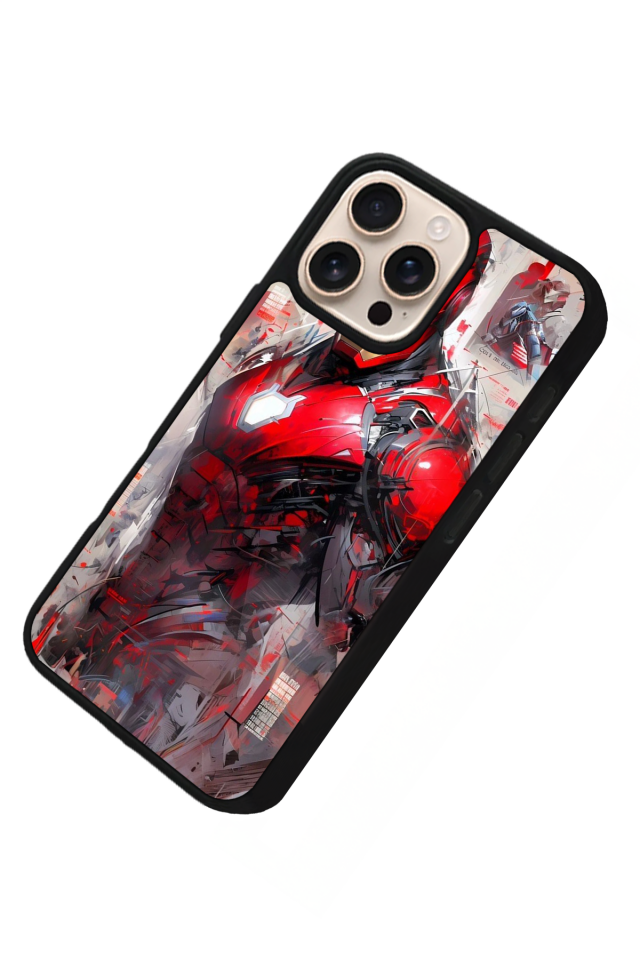 iPhone 14 Pro Uyumlu Iron Man ( Demir Adam ) Tasarımlı Glossy Premium Kılıf