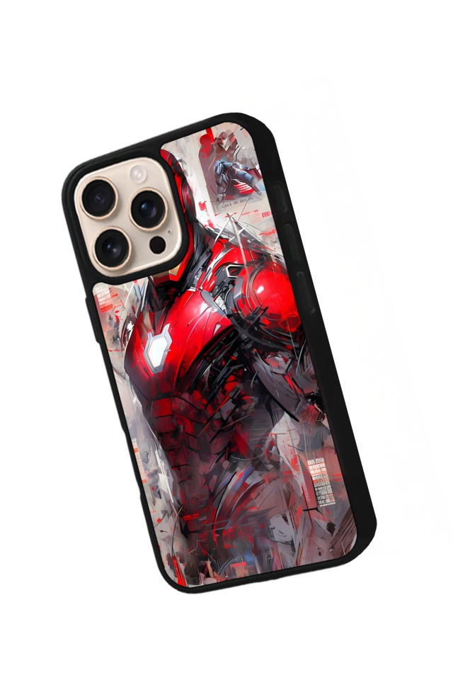 iPhone 14 Pro Uyumlu Iron Man ( Demir Adam ) Tasarımlı Glossy Premium Kılıf