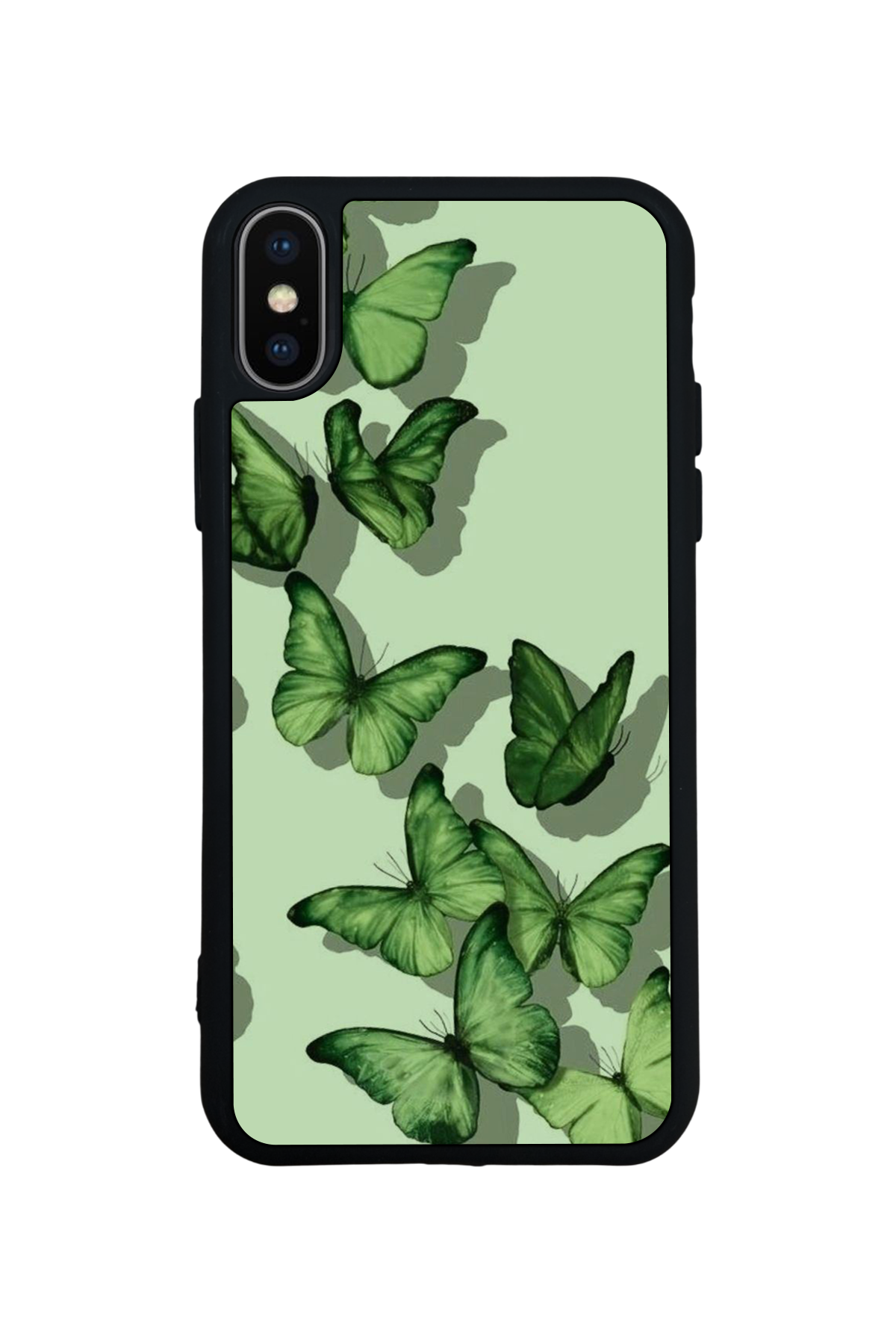 iPhone X/ XS Uyumlu Kelebek Tasarımlı Glossy Premium Kılıf