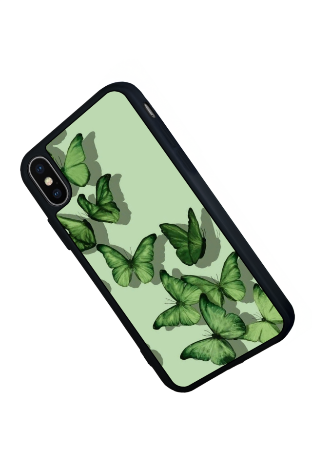 iPhone X/ XS Uyumlu Kelebek Tasarımlı Glossy Premium Kılıf