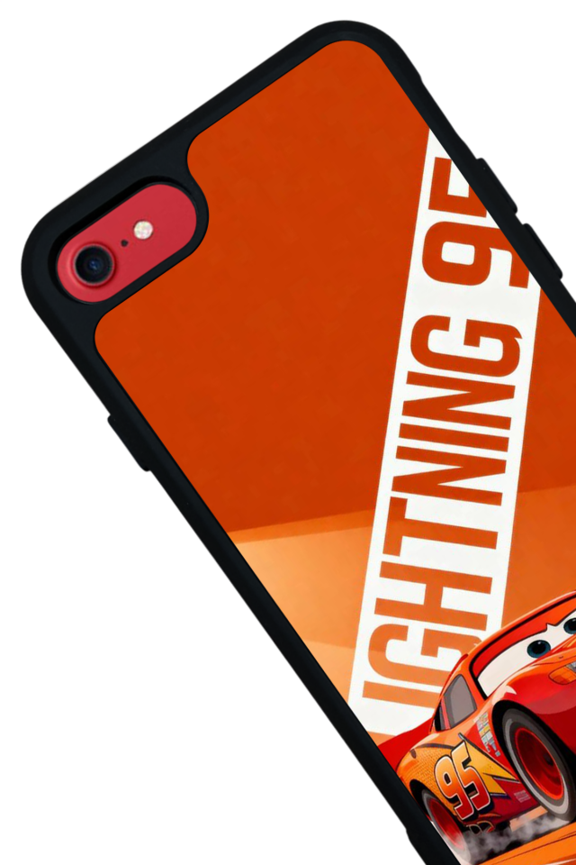 iPhone SE Uyumlu Şimsek McQueen Tasarımlı Glossy Premium Kılıf