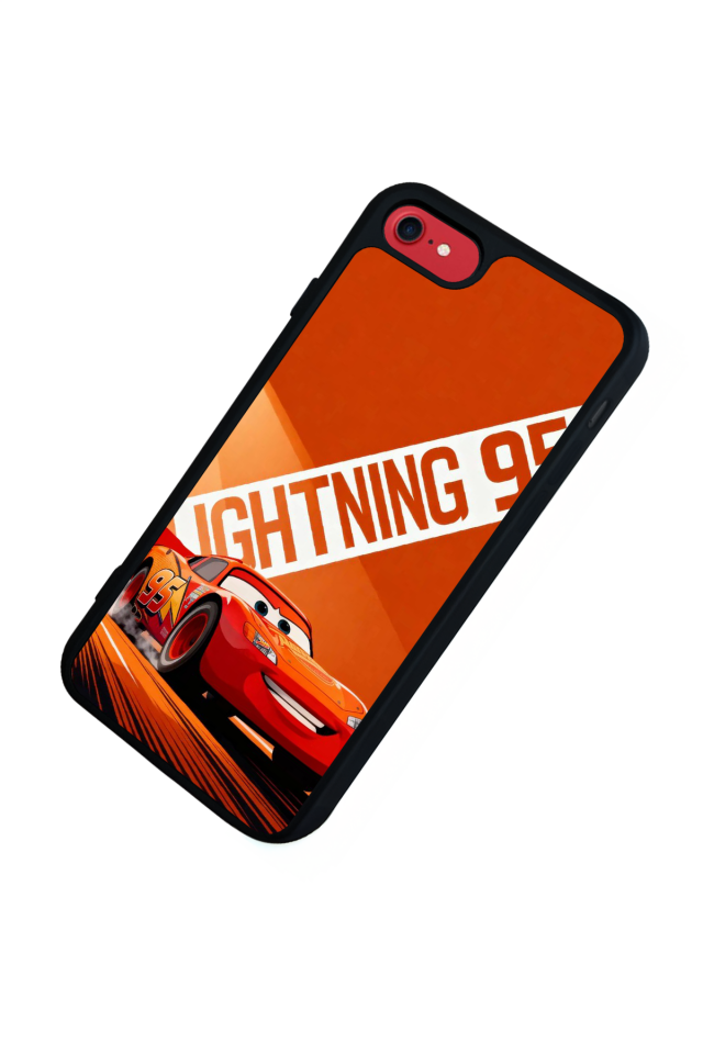 iPhone SE Uyumlu Şimsek McQueen Tasarımlı Glossy Premium Kılıf