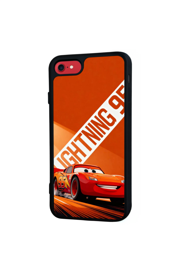 iPhone SE Uyumlu Şimsek McQueen Tasarımlı Glossy Premium Kılıf
