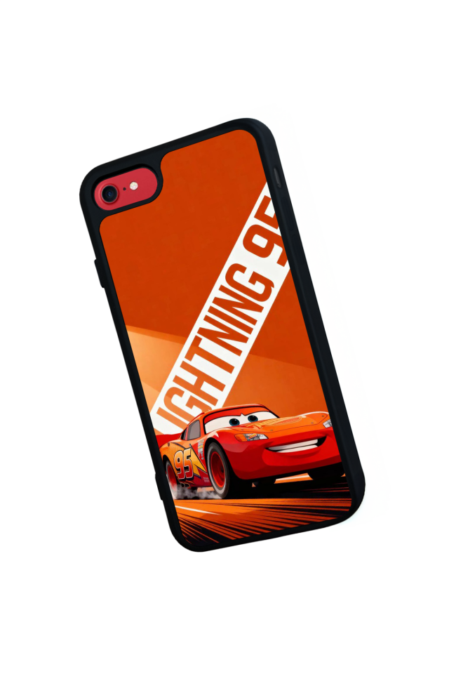 iPhone SE Uyumlu Şimsek McQueen Tasarımlı Glossy Premium Kılıf