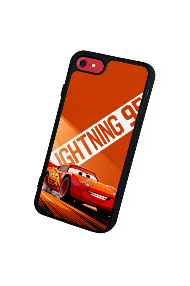 iPhone SE Uyumlu Şimsek McQueen Tasarımlı Glossy Premium Kılıf