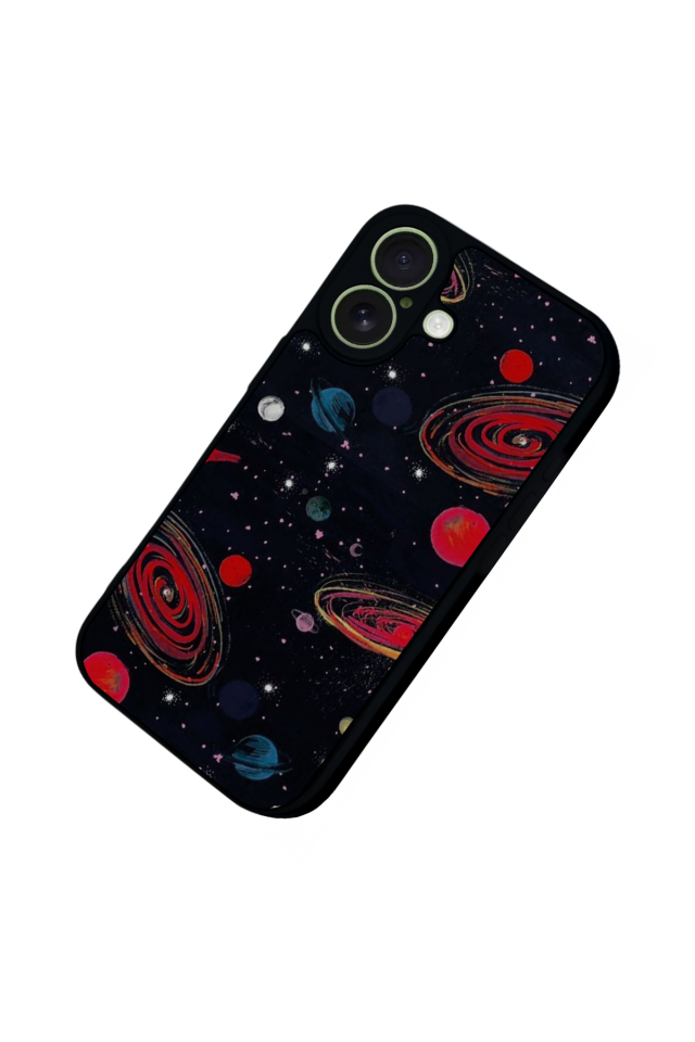 iPhone 17 Uyumlu Uzay Tasarımlı Glossy Premium Kılıf