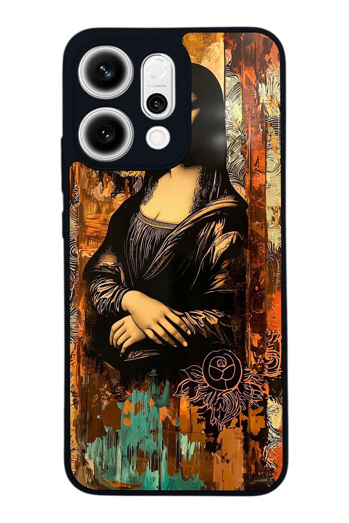 Oppo Reno 14 Uyumlu Monalisa Tasarımlı Glossy Premium Kılıf
