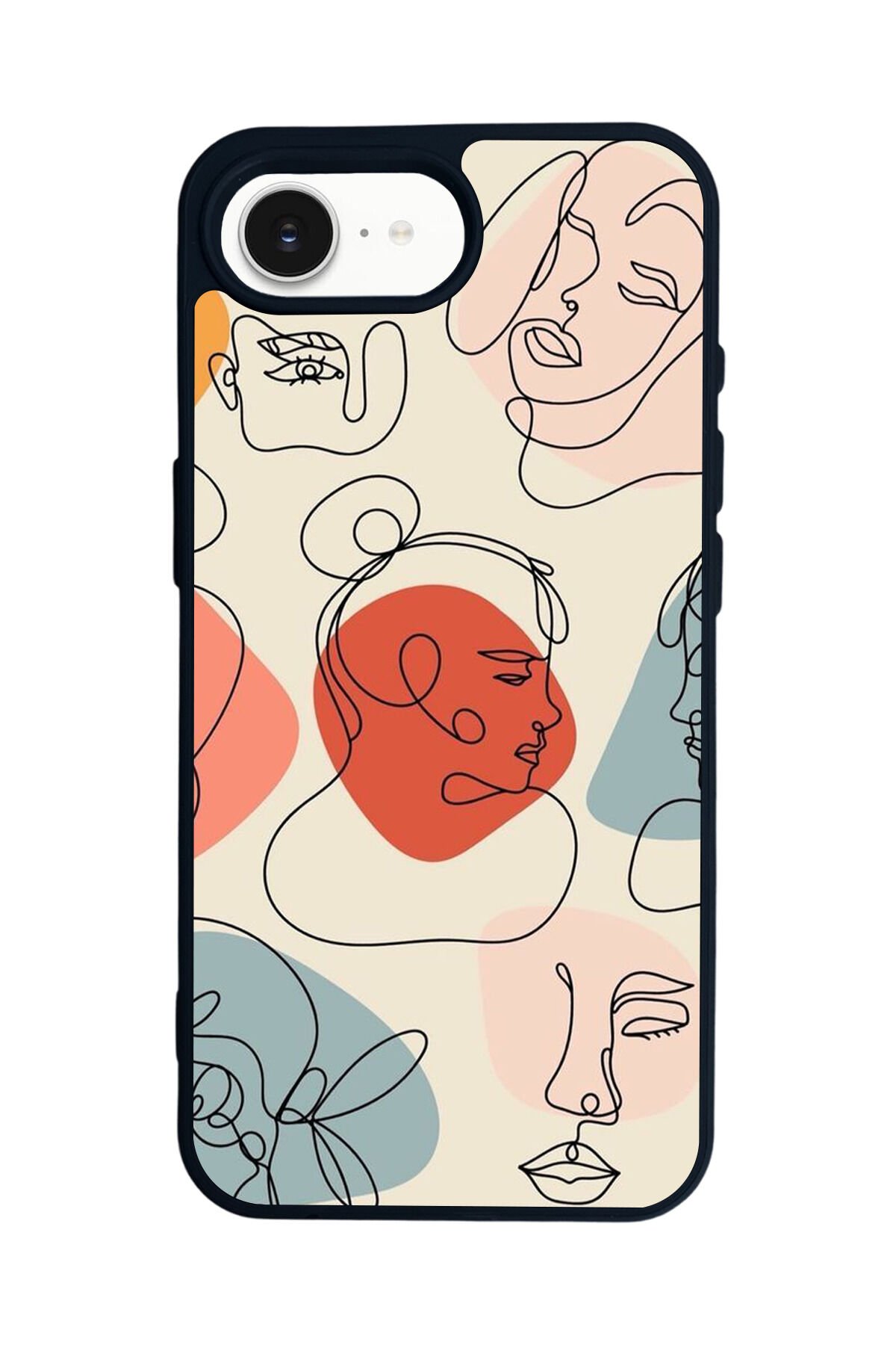iPhone 16E Uyumlu Line Art Tasarımlı Glossy Premium Kılıf