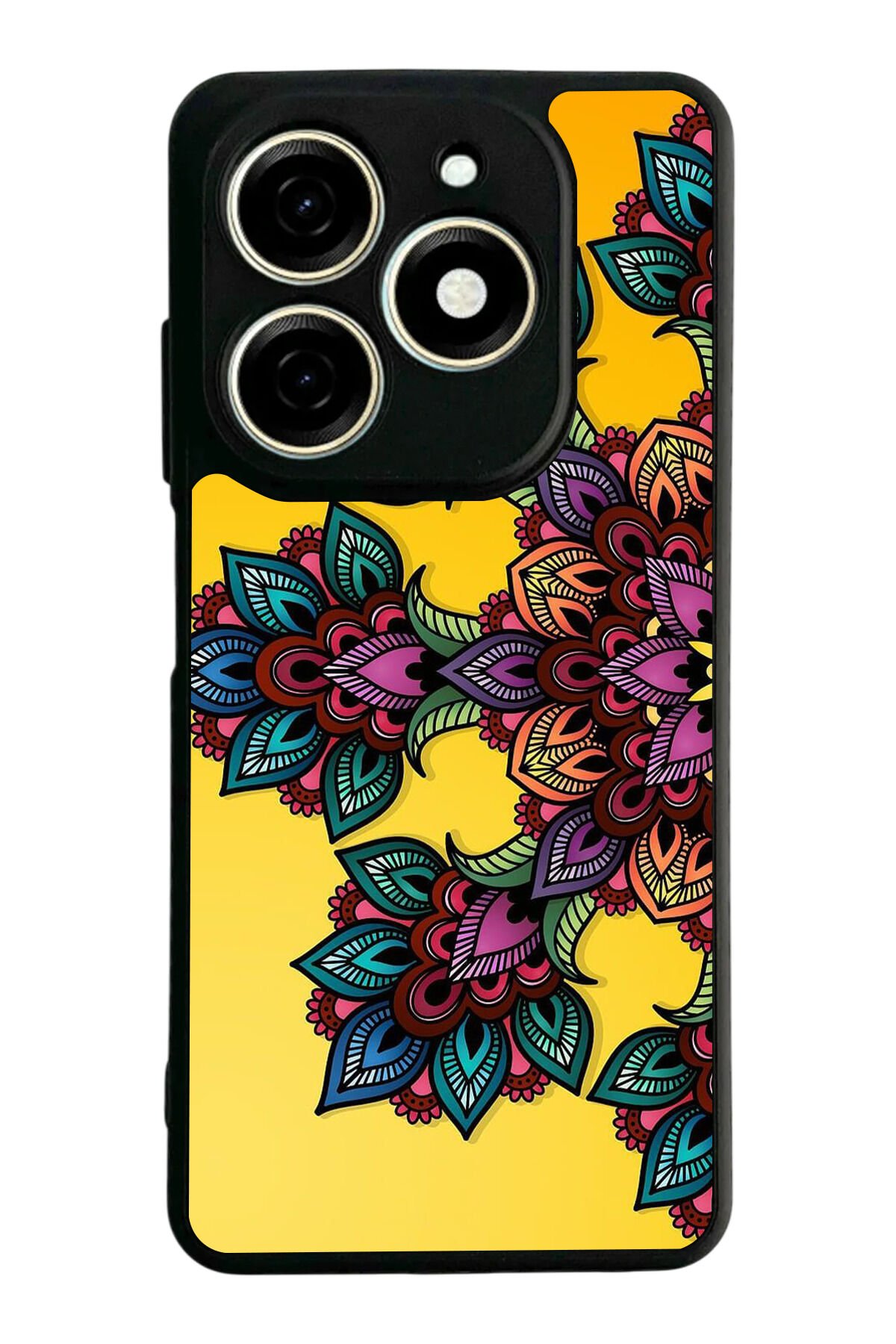 Infınıx Smart 8 Pro Uyumlu Mandala Tasarımlı Glossy Premium Kılıf