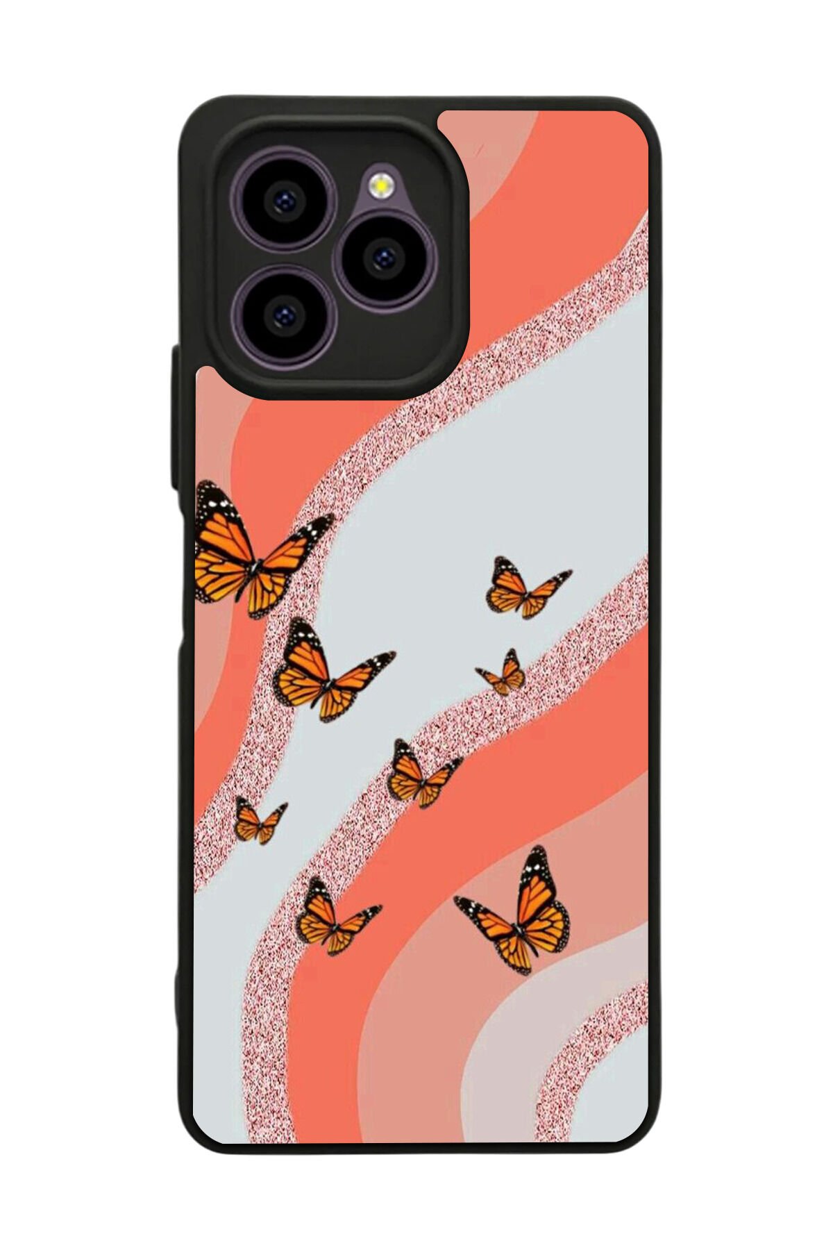 Omix X6 Uyumlu Kelebek Tasarımlı Glossy Premium Kılıf