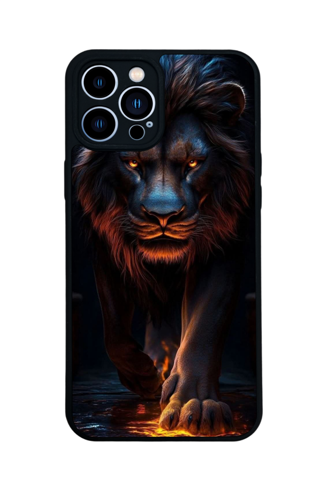 iPhone 12 Pro Max Uyumlu Aslan Tasarımlı Glossy Premium Kılıf