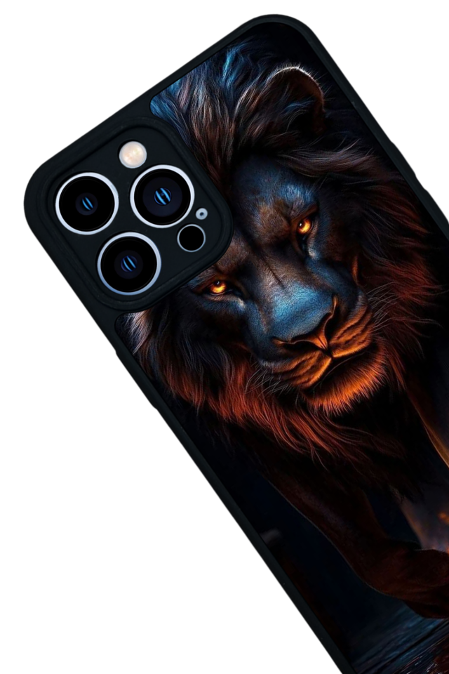 iPhone 12 Pro Max Uyumlu Aslan Tasarımlı Glossy Premium Kılıf