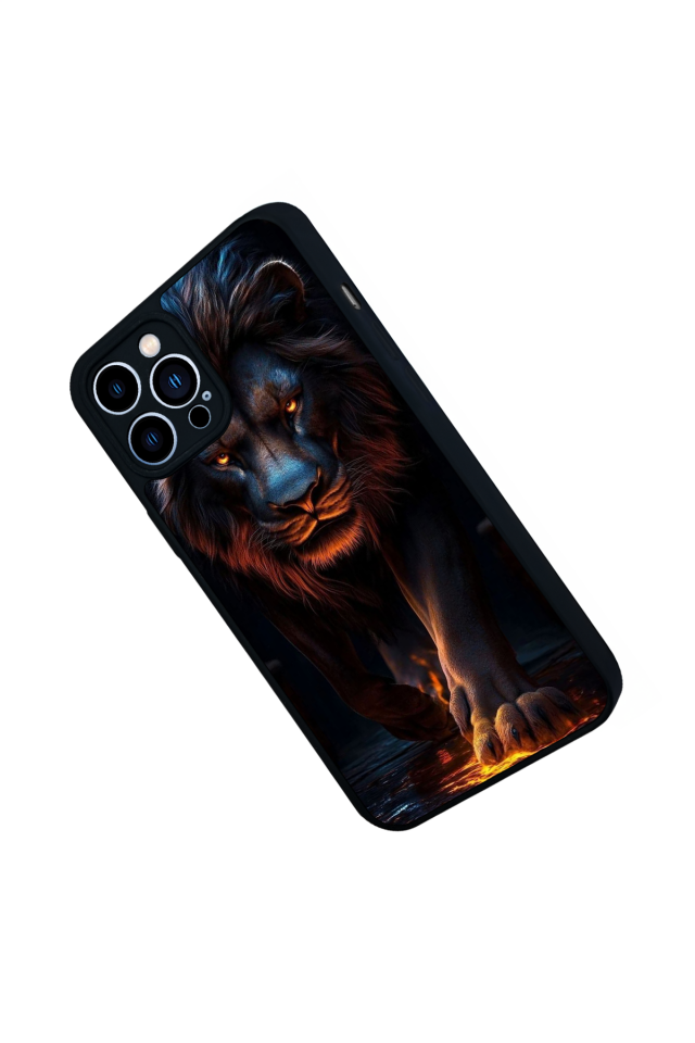 iPhone 12 Pro Max Uyumlu Aslan Tasarımlı Glossy Premium Kılıf
