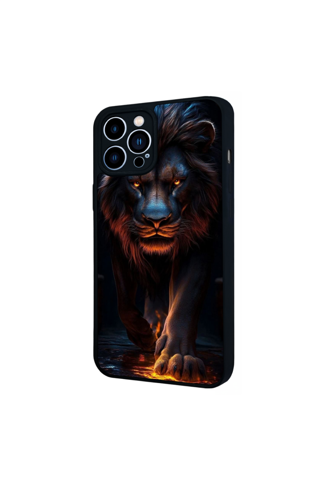 iPhone 12 Pro Max Uyumlu Aslan Tasarımlı Glossy Premium Kılıf