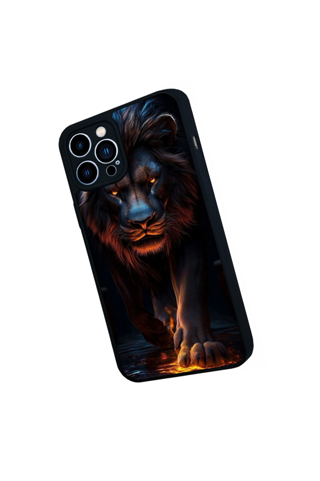 iPhone 12 Pro Max Uyumlu Aslan Tasarımlı Glossy Premium Kılıf