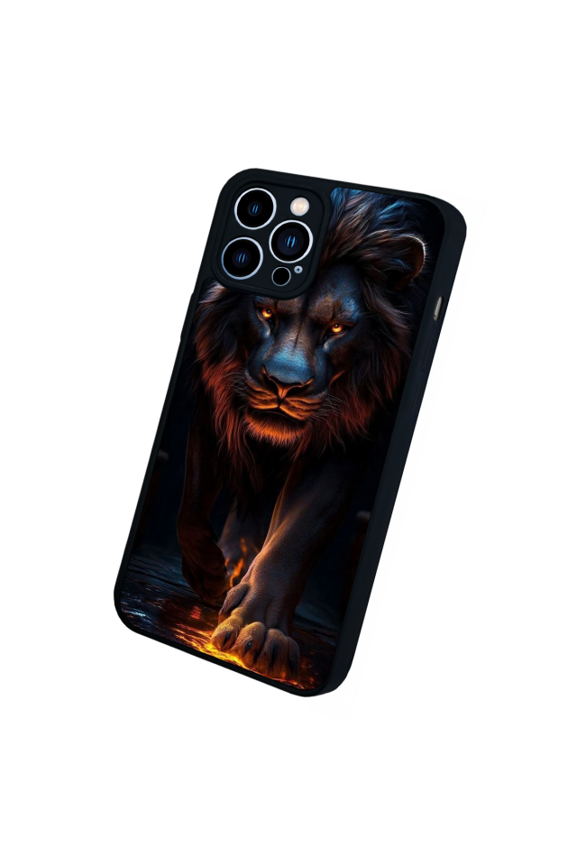 iPhone 12 Pro Max Uyumlu Aslan Tasarımlı Glossy Premium Kılıf