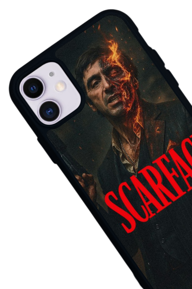 iPhone 11 Uyumlu Scarface Tasarımlı Glossy Premium Kılıf