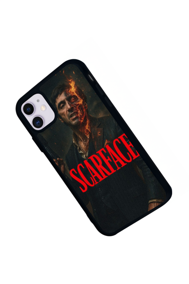 iPhone 11 Uyumlu Scarface Tasarımlı Glossy Premium Kılıf