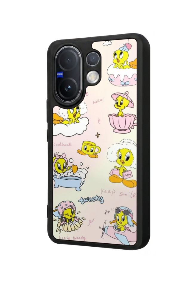 Vivo V60 Uyumlu Tweety Tasarımlı Glossy Premium Kılıf