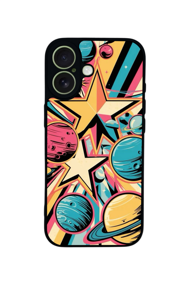 iPhone 17 Uyumlu Uzay Tasarımlı Glossy Premium Kılıf