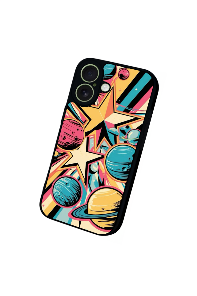 iPhone 17 Uyumlu Uzay Tasarımlı Glossy Premium Kılıf