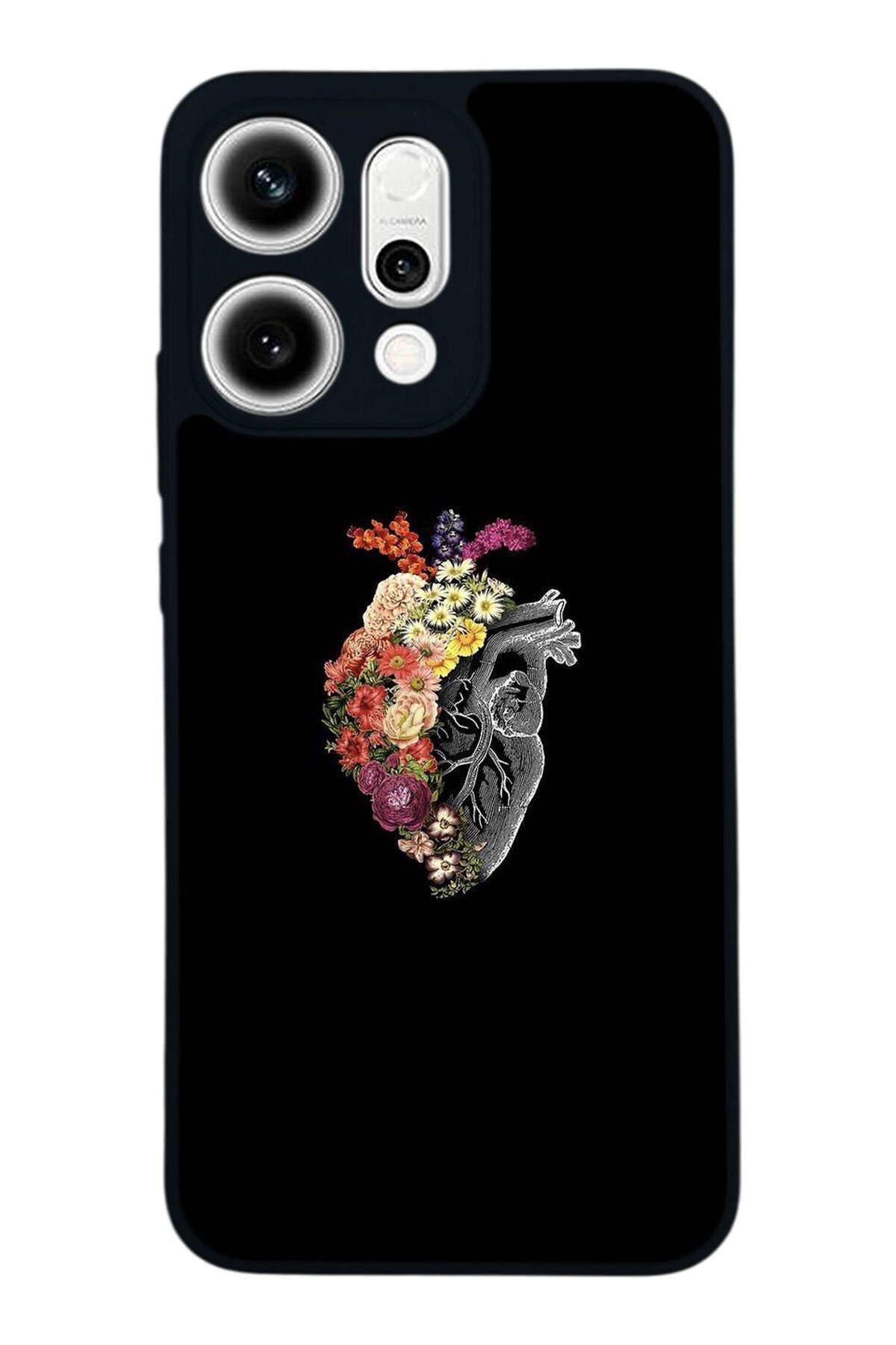 Oppo Reno 14 Uyumlu Kalp Love Tasarımlı Glossy Premium Kılıf