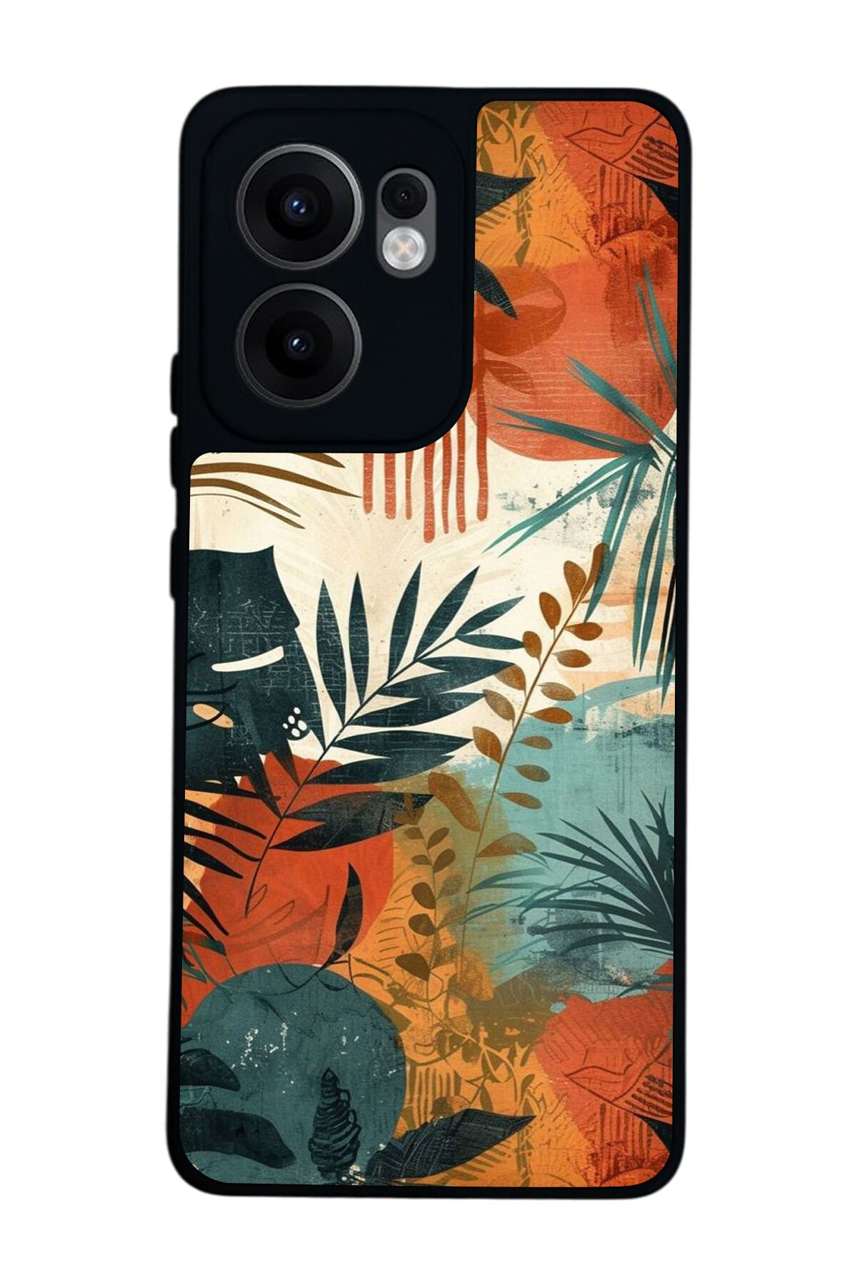 Oppo Reno 13F Uyumlu Botanik Tasarımlı Glossy Premium Kılıf