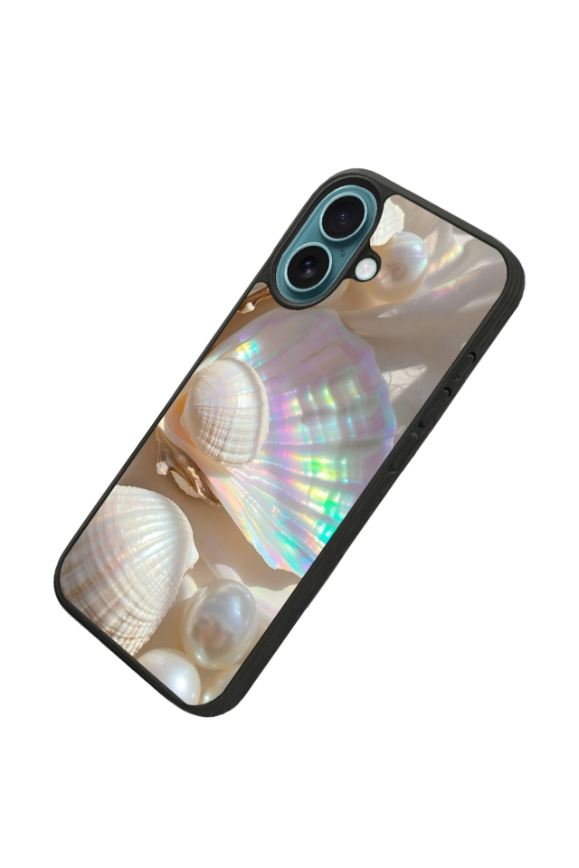 iPhone 16 Uyumlu  İnci Tasarımlı Glossy Premium Kılıf