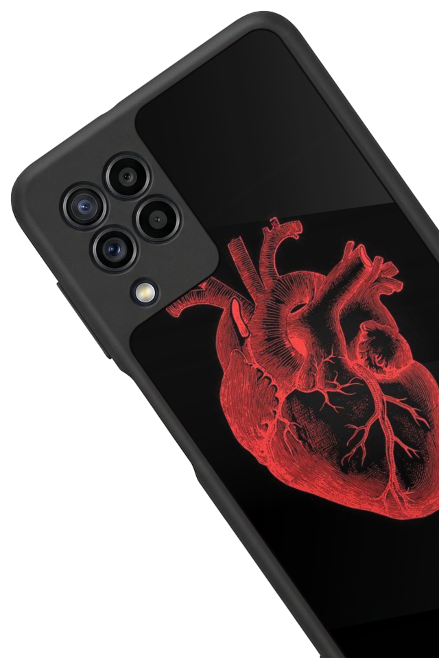 Samsung Galaxy M32 Uyumlu Kalp Love Tasarımlı Glossy Premium Kılıf