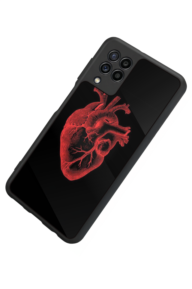 Samsung Galaxy M32 Uyumlu Kalp Love Tasarımlı Glossy Premium Kılıf
