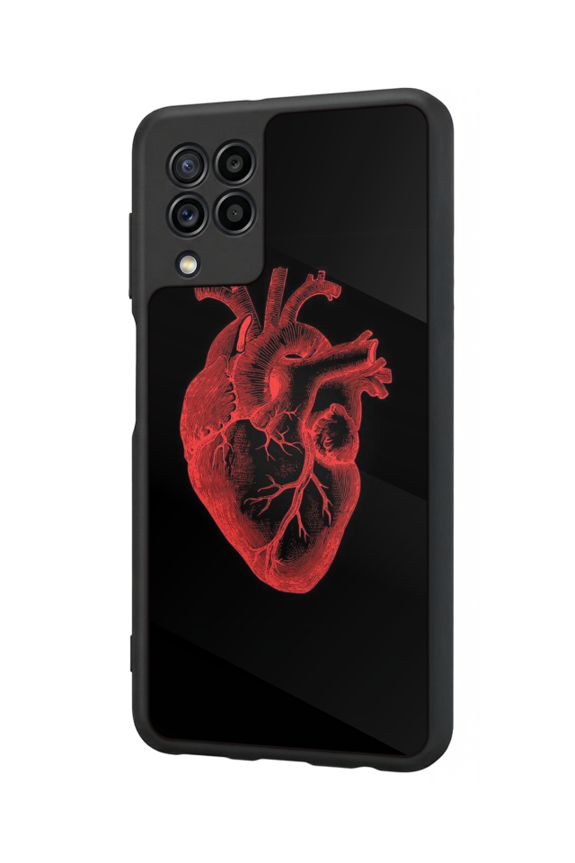 Samsung Galaxy M32 Uyumlu Kalp Love Tasarımlı Glossy Premium Kılıf