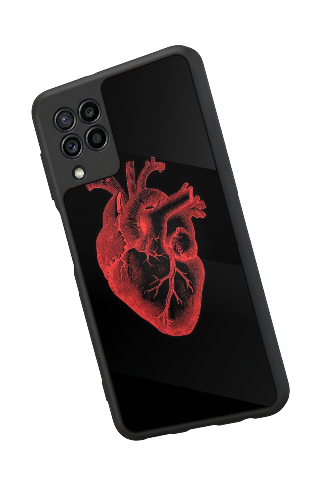 Samsung Galaxy M32 Uyumlu Kalp Love Tasarımlı Glossy Premium Kılıf