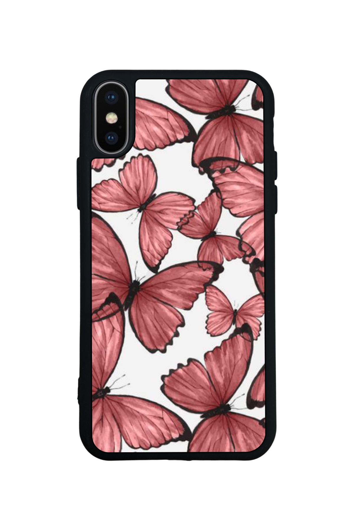 iPhone X/ XS Uyumlu Kelebek Tasarımlı Glossy Premium Kılıf