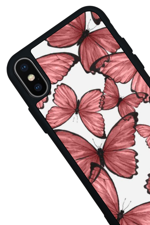 iPhone X/ XS Uyumlu Kelebek Tasarımlı Glossy Premium Kılıf