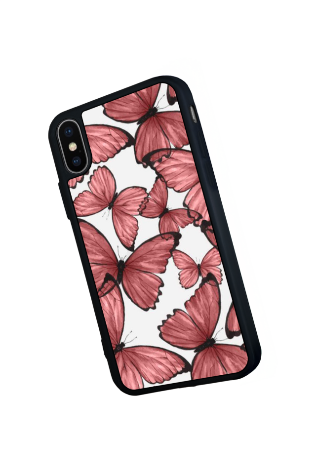 iPhone X/ XS Uyumlu Kelebek Tasarımlı Glossy Premium Kılıf
