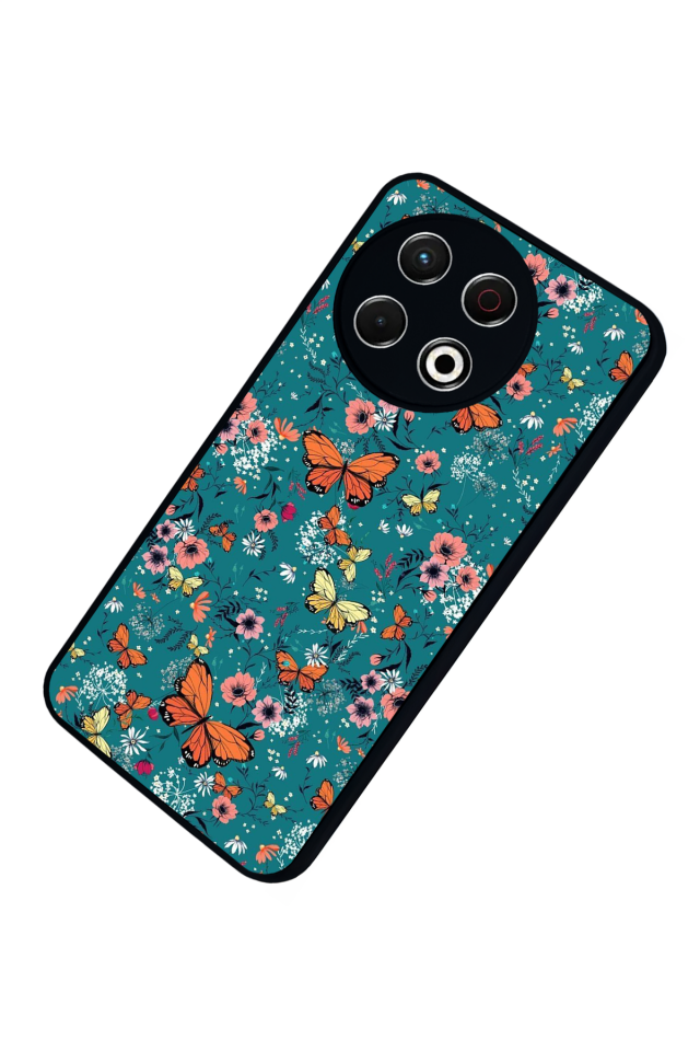 Tecno Spark 30 Pro Uyumlu Kelebek Tasarımlı Glossy Premium Kılıf