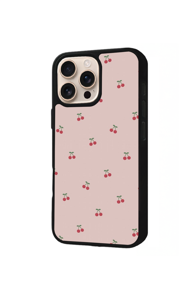iPhone 14 Pro Max Uyumlu Kiraz Tasarımlı Glossy Premium Kılıf